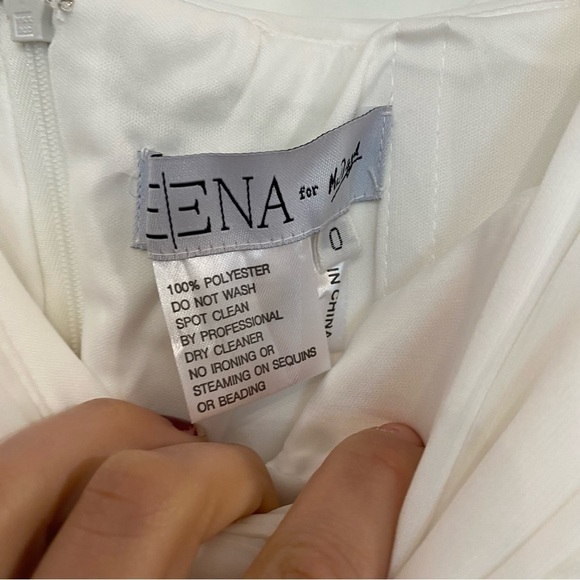 Anthropologie | Mac Duggal 26517 One Shoulder Ruched Jersey Gown In White Size 0 - Picture 11 of 13